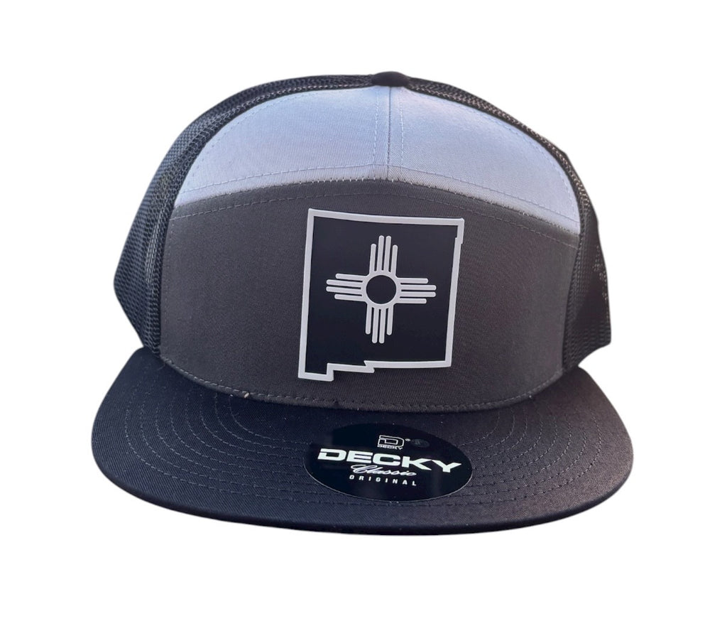 Decky flatbill snapback New Mexico state outline pvc patch cap